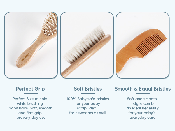 Baby hair brush and comb set