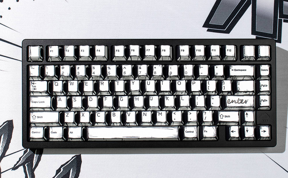 black white keycaps