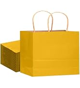 qiqee 13"x4.5"x10" Large Gift Bag with Handles Bulk 32PCS Gift Paper Bags Yellow Bags Multiple Us...
