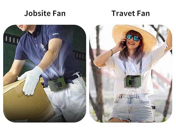 Multifunctional portable personal waist fan rechargeable