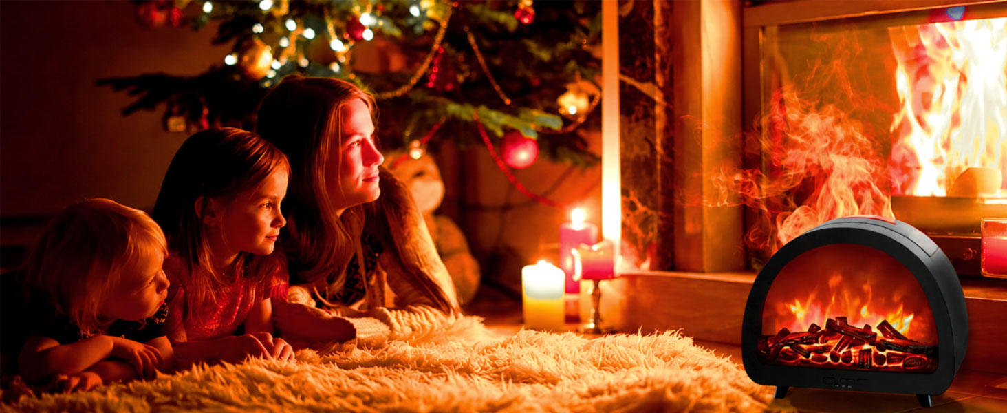 Flame Fireplace Aroma Essential Oil Diffuser