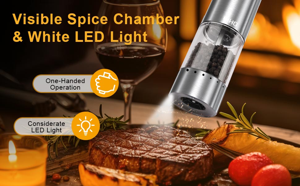 Electric Salt and Pepper Grinder Set