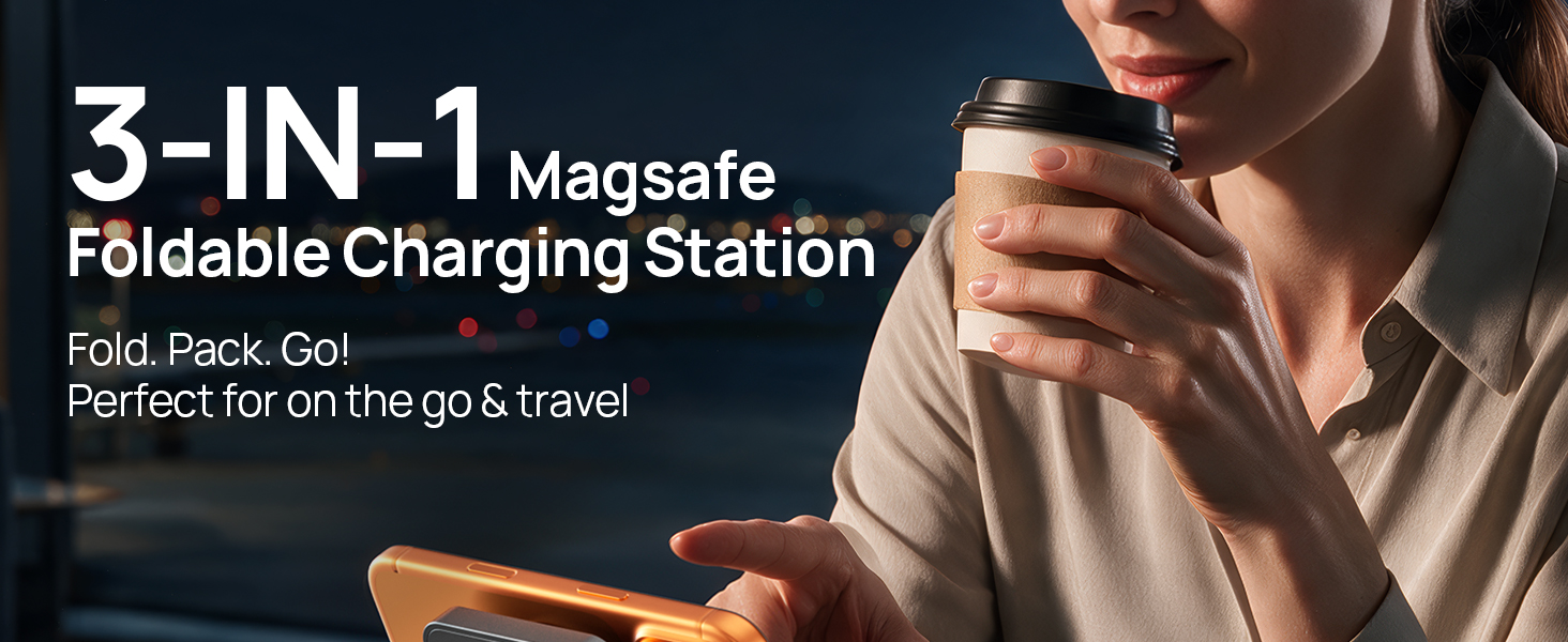 15W Travel Charging Station 3 in 1 for MagSafe Apple