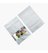 FERENLI 100 Pack 2.8x3.9 inch Matte Flat White Mylar Food Storage Bags with Window for Small Busi...