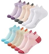 FAYBOX Ankle Socks for Women Running Athletic Workout Cushioned No Show Socks 6 Pairs