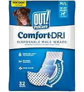 OUT! Pet Care Disposable Male Dog Diapers | Absorbent Male Wraps with Leak Proof Fit | Medium/Lar...