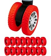 Aorotost 16Pcs Silicone Luggage Wheel Covers for 2-2.4" Spinner Wheels,Red | For exposed double s...