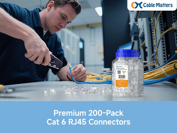 Premium 100-Pack Cat 6 RJ45 Connectors