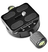 55mm Universal Screw Knob Clamp with 50mm Quick Release Plate with Bubble Level,for Tripod Head M...