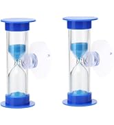2Pcs Blue Toothbrush Timer for 2mins Sand Clock Timer 2 Minute Sand Timer, Plastic Suction Cup Ho...