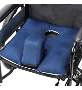 NIdreamCE Wheelchair Wedge Pommel Cushion with Safety Straps Non-Slip Wheelchair Cushion for Seni...
