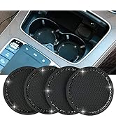 Valleycomfy 4PCS Bling Car Coasters, Universal Vehicle Bling Car Accessories -2.75 inch Silicone ...