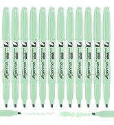 Cgerma Green Highlighters 12 Pack, Mild Pastel Color, Chisel Tip Soft Highlighters No Bleed, Quic...