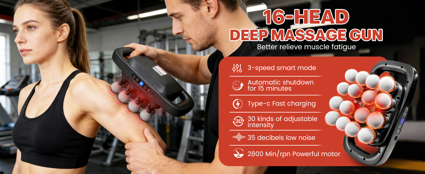 16 Head Massage Gun