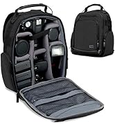 USA Gear Portable Camera Backpack for DSLR with Customizable Accessory Dividers, Weather Resistan...