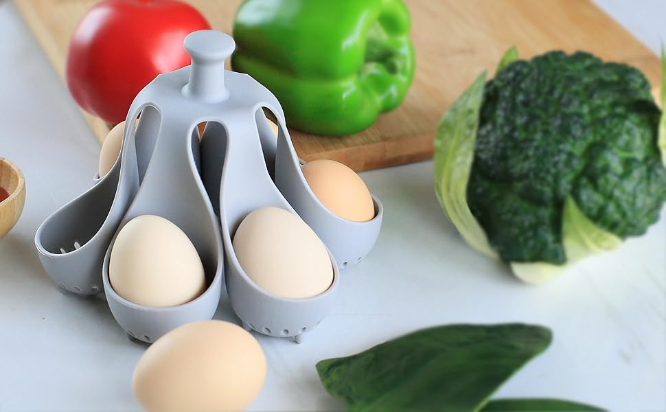 Silicone Egg Boiler Rack 6 Holders