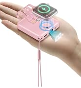 Mini Portable Charger for iWatch 12000mAh, Power Bank with Built-in Cables | USB-C 22.5W PD Fast ...