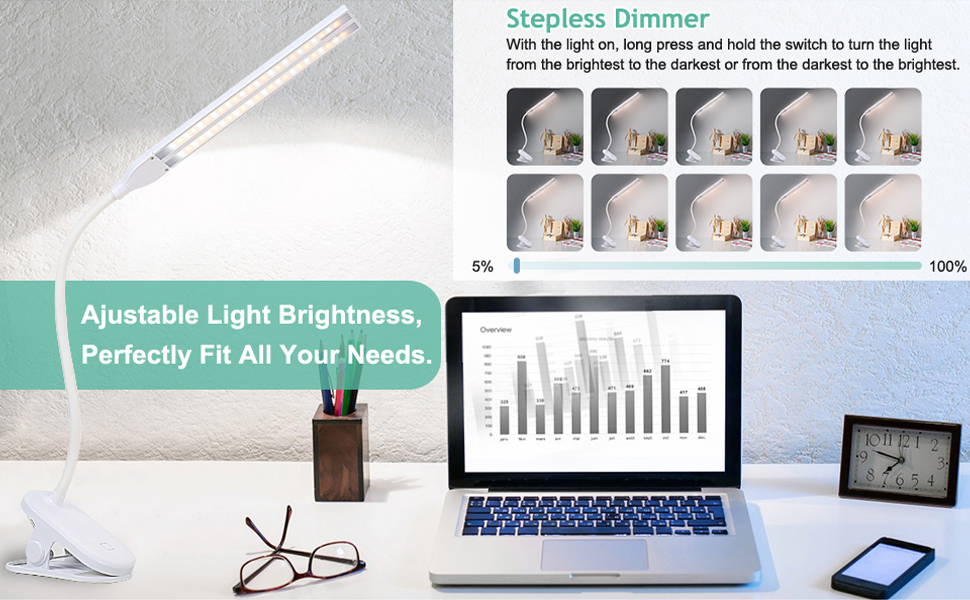 desk lamps desk lamp clamp clip white clip on reading rechargeable led desk light student battery