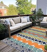 Rugshop Marbella Contemporary Boho Non-Shedding Outdoor Rug for Patio Deck Backyard Indoor/Outdoo...