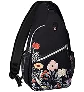 MOSISO Sling Backpack, Multipurpose Travel Hiking Daypack Garden Flowers Rope Crossbody Shoulder Bag