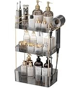 Aveniee Bathroom Counter Organizer,3 Tier Skincare Perfume Countertop Storage with Hair Dryer Rac...