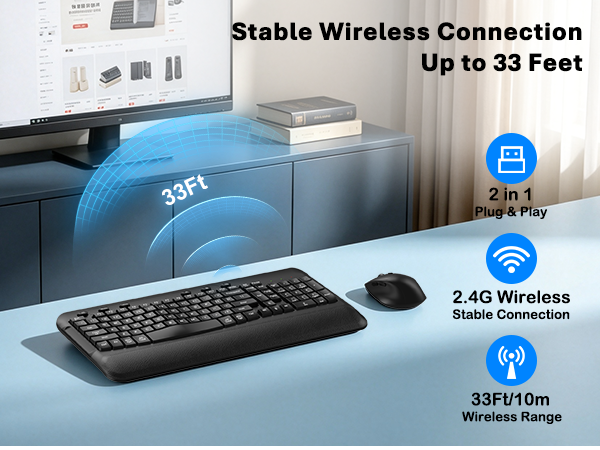 Up to 33 Feet Stable Wireless Connection
