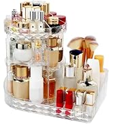 Rotating Makeup Organizer,DIY 8 Adjustable Layers Spinning Skincare Organizer, Cosmetic Display C...
