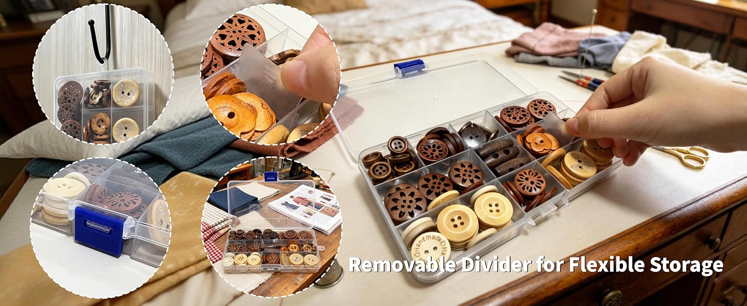 Assorted Wood Buttons for Sewing Crafts