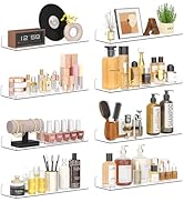 Qukaka Floating Shelves for Wall Decor, 15" Extra Clear Wall Shelves for Bedroom, Living Room, Ki...