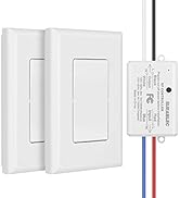 Suraielec 3 Way Wireless Light Switch, No Wiring, No WiFi, 100ft RF Range, Pre-Programmed, Expand...