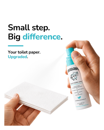 Spraying toilet paper