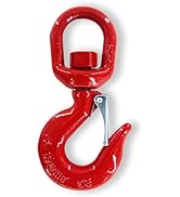 1 Ton Swivel Hooks, Heavy Duty 360° Rotating Crane Hook with Safety Latch, 2200 lbs Forged Steel ...