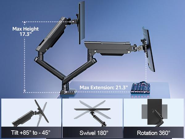 dual monitor arm
