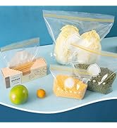 Reusable Food Storage Freezer Double Zipper Bags, Grip 'n Seal Technology for Easier Grip Open an...
