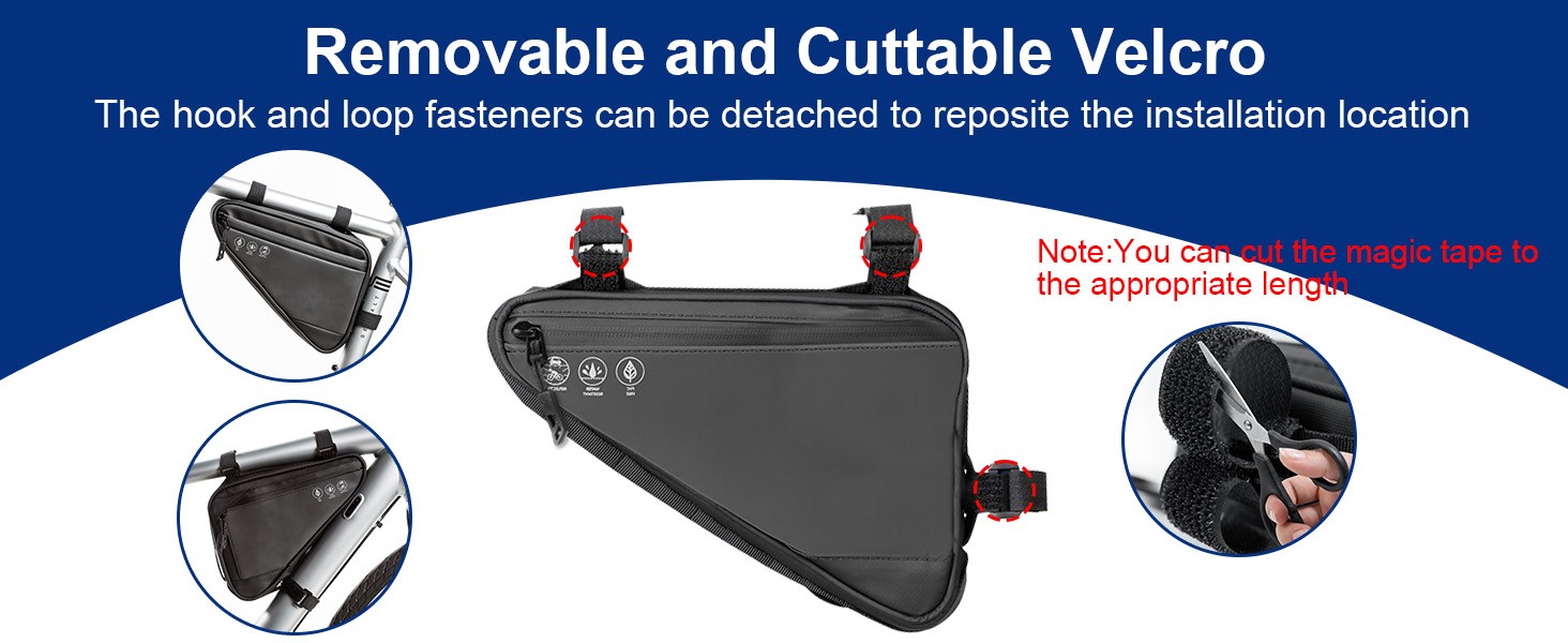 2L Bike Frame Storage Bag with Water Resistant Reflective