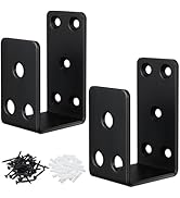 Door Barricade Brackets,2Pack Heavy Duty Door Security Bar Brackets,Open Security Bar Holder U Br...