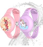Waterproof Airtag Bracelet for Kids, Bracelet Compatible with Airtag (1st & 2nd Gen), 2 Pack Soft...