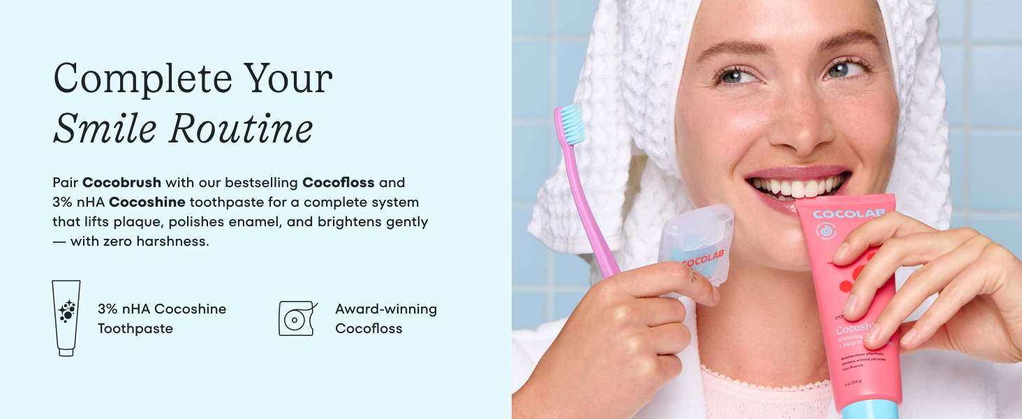 complete your smile routine with cocolab toothpaste and floss