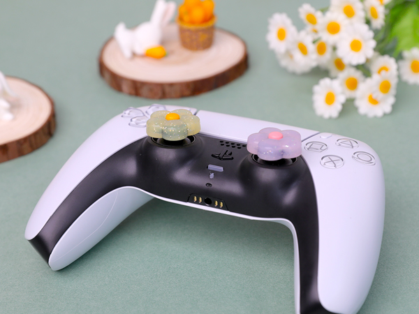 Cute PS5 PS4 Xbox One Switch Pro Controller Steam Deck Thumb Grips Caps Glitter Flower