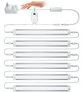 LAMPAOUS LED Dimmable Under Cabinet Lighting Kit, Hand Wave Activated Gun Safe Lighting kit, Moti...