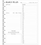 Undated Daily Planner Refill - 11 Disc Discbound To Do List Refills, Letter Size 100 Sheets/200 P...