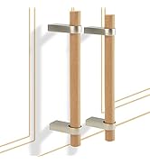 foxwake Wood and Metal Cabinet Handles 4.4inch Center to Center, 8Pack Modern Drawer Pulls Mid Ce...