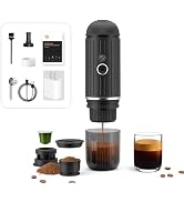 HAILASRE Portable Espresso Machine with 3-4 Min Self-heating, 12V Rechargeable Electric Coffee Ma...