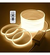 Samsion COB Outdoor LED Strip Lights Waterproof 50ft Dimmable LED Rope Light with Reomote AC 110V...