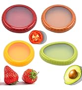 Winb Set of 4 Reusable Fruit and Veggie Savers - Ideal for Avocados, Tomatoes, Apples, Garlic, On...