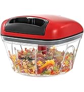 Manual Food Chopper, Hand Pull String Onion Chopper Easy to Clean, Manual Food Processor Vegetabl...
