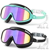 LEEIGGT 2 Pack Kids Swim Goggles, Anti-Fog UV Protection Swimming Goggles for Boys Girls Age 3-14...