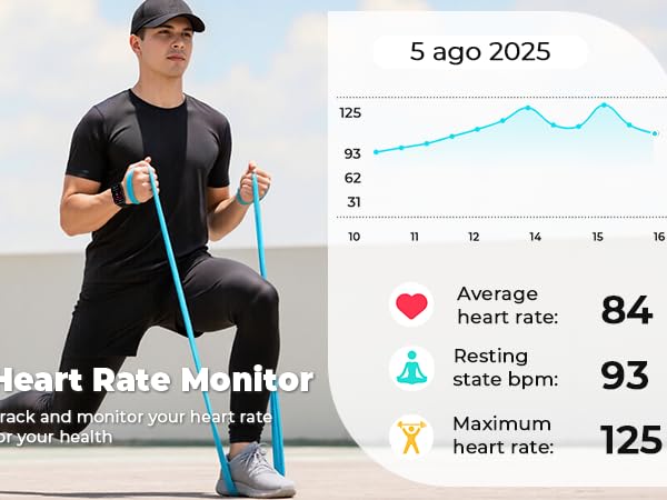 Fitness watch feature 24-hour heart rate and blood oxygen monitoring