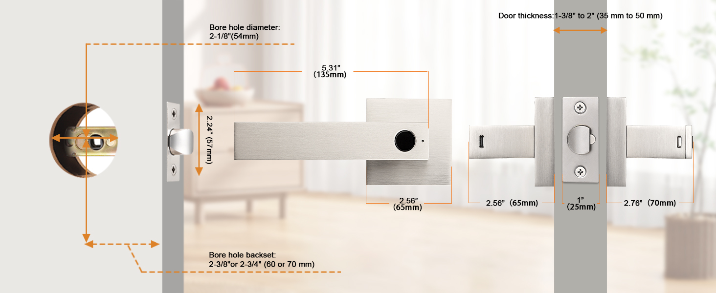 nickel door handle