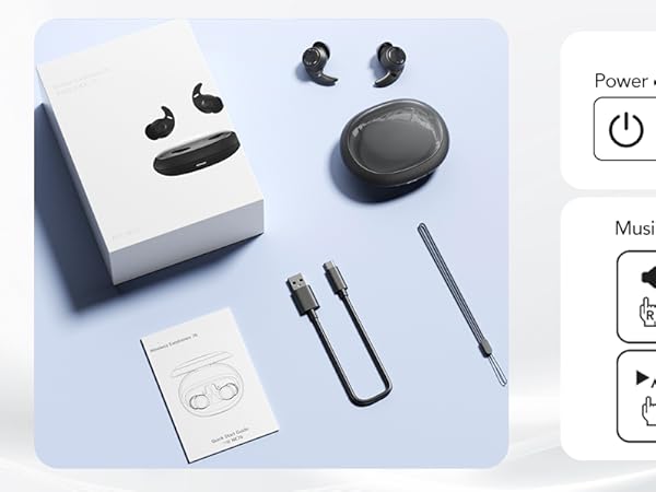 ne76 bluetooth wireless earbuds sleep